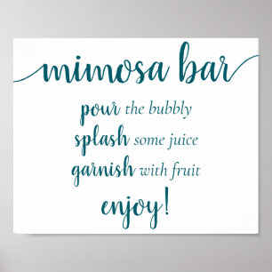 Póster Baby Shower verde azulado   Rótulo Aqua Blue-Green