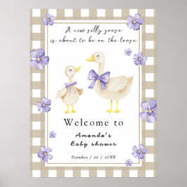 Póster Baby Shower Watercolor Silly Goose