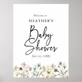 Póster Baby Shower Wildflower