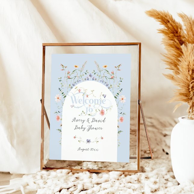 Póster Baby Shower Wildflower Blue Boy Bloom (Subido por el creador)