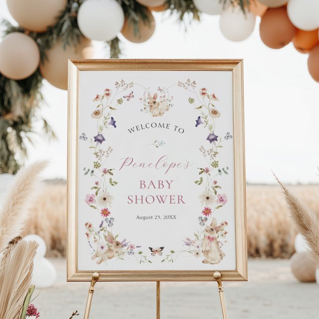 Póster Baby Shower Wildflowers & Bunnies (Subido por el creador)