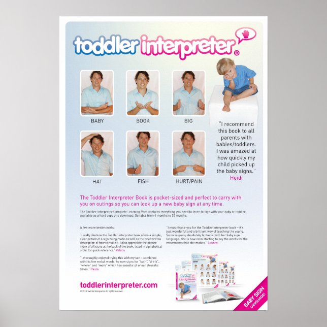 Póster Baby Sign Language Chart (Frente)
