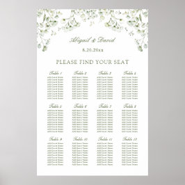 Póster Baby's Breath Wedding Seating Chart