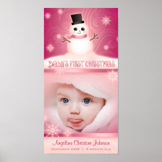 Póster "Baby's First Christmas" Pink Commemorative