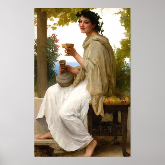 Póster Bacante por William Bouguereau (Frente)