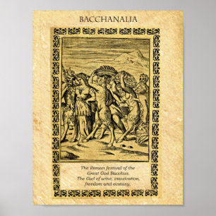 Póster BACCHANALIA, Dios Baco