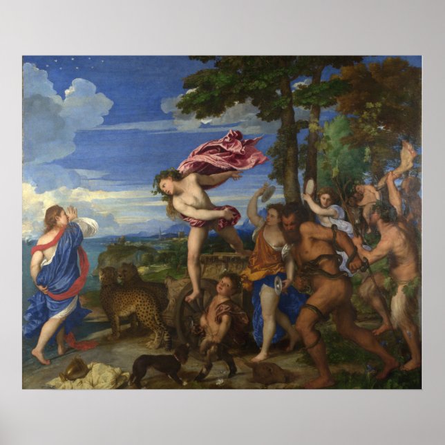 Póster Bacchus y Ariadne por titiano - Poster (Frente)