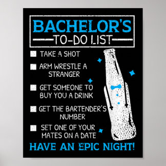 Póster Bachel, Fiesta Funny De La Novia Groom
