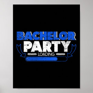 Póster Bachelor cargando Fiesta de Novia Groom Funny V-