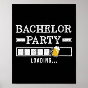 Póster Bachelor cargando Fiesta de Novia Groom Funny V-