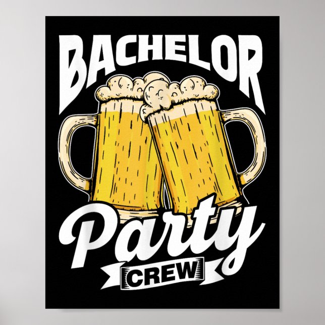 Póster Bachelor del equipo del partido del soltero Groom  (Frente)