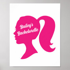 Póster Bachelorette rosa fiesta