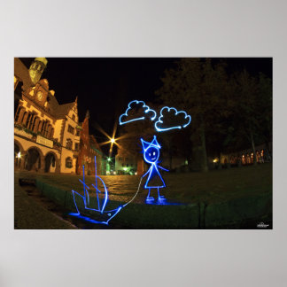 Póster Bächlezauber bei Nacht