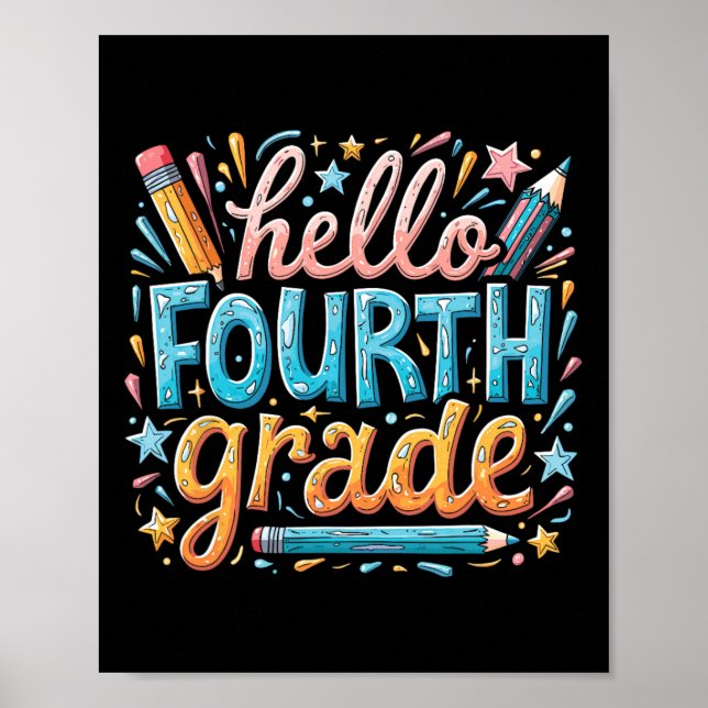 Póster Back To School 4th Grade Set  (Frente)
