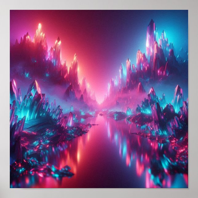 Póster Back to School Futuristic Crystal Glow (Frente)