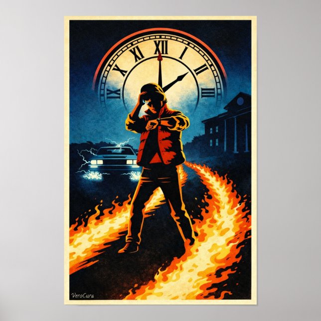 Póster Back to the Future Inspired Retro Movie Poster Art (Frente)