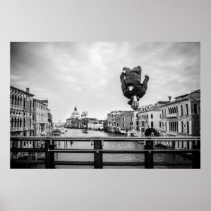 Póster Backflip en el puente en Venecia