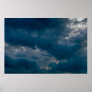 Póster Background of sky with thunderclouds