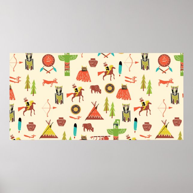 Póster background with American Indians (Frente)