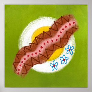 Póster Bacon And Eggs Desayuno Poster Wall Art