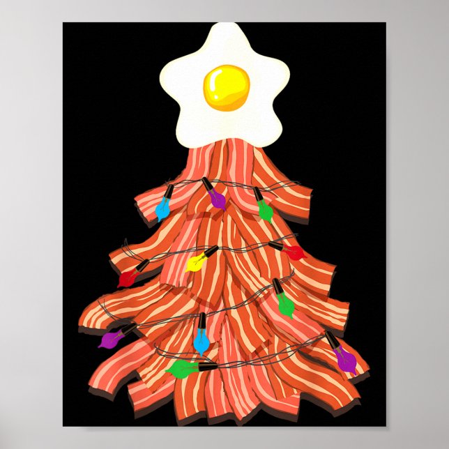 Póster Bacon Christmas Tree Egg Top Shirt _ Funny Rk Love (Frente)