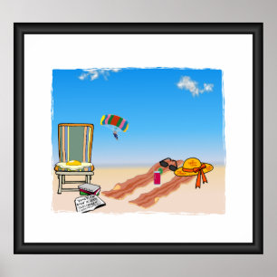 Póster Bacon En La Playa