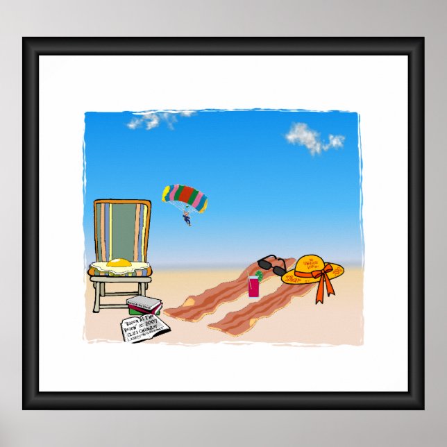 Póster Bacon En La Playa (Frente)