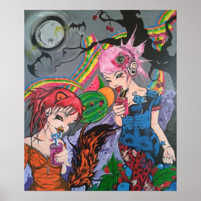 Póster 'Bacon y jugo arcoiris' (Frente)