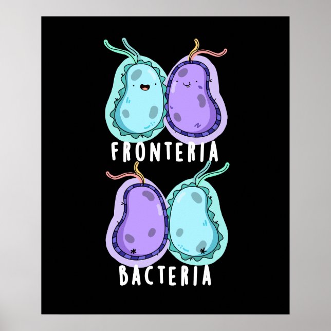Póster Bacteria Fronteria Graciosa Biología Pun Dark BG (Frente)