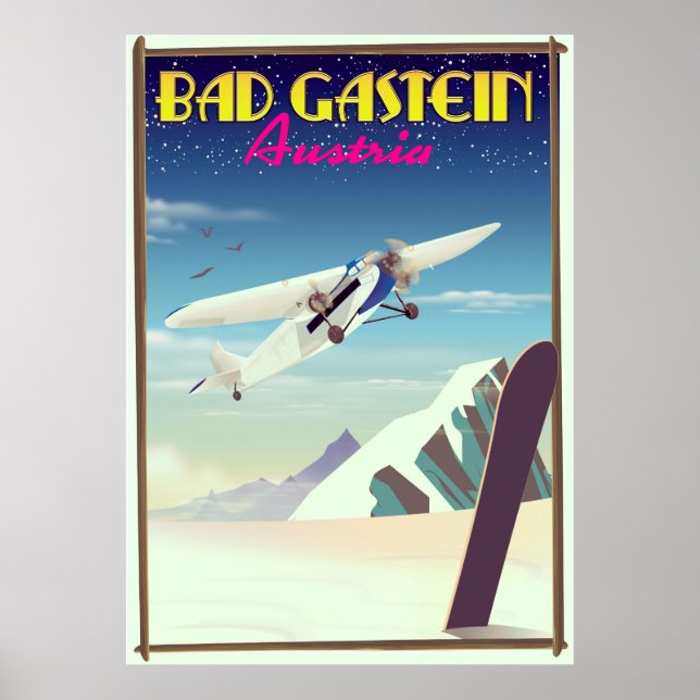Póster Bad Gastein Austria Snowboarding poster (Frente)