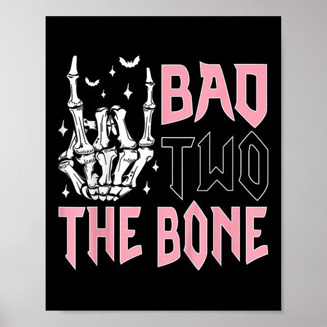 Póster Bad Two The Bone Party Decorations 2 Years Old Bir (Frente)
