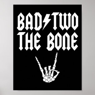 Póster Bad Two The Bone Skeleton Hand Family segundo cump