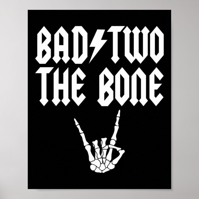 Póster Bad Two The Bone Skeleton Hand Family segundo cump (Frente)