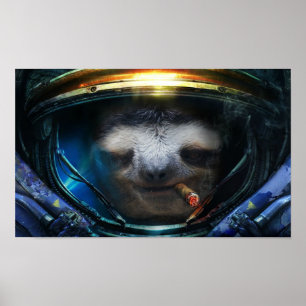 Póster Badass sloth poster