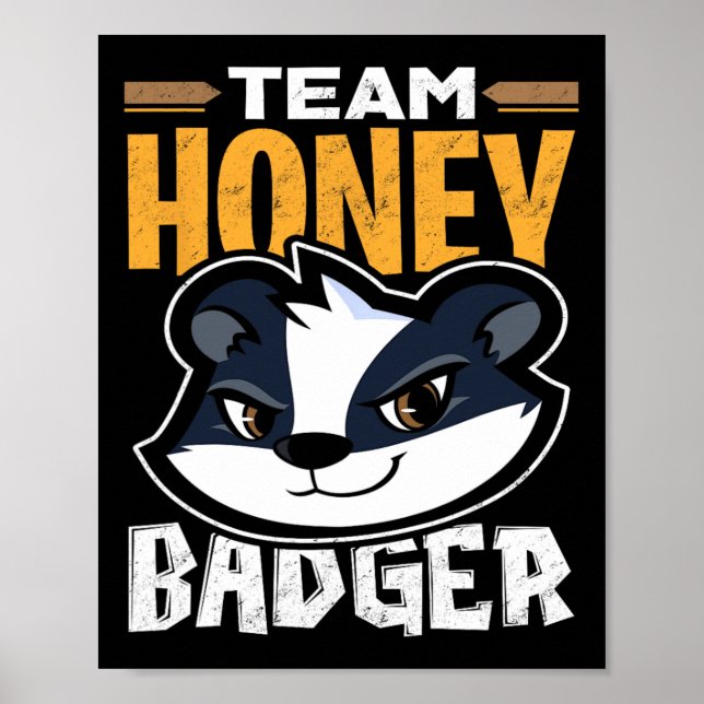 Póster Badger de miel del equipo - Regalo de amante de lo (Frente)