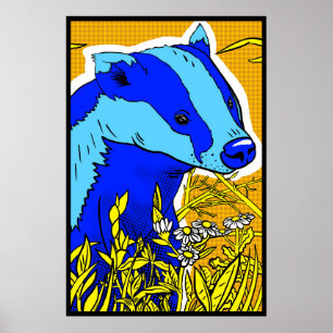 Póster Badger de PopArt retro
