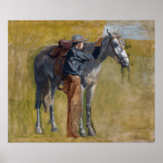 Póster Badlands, Caballo Vaquero Antiguo Thomas Eakins