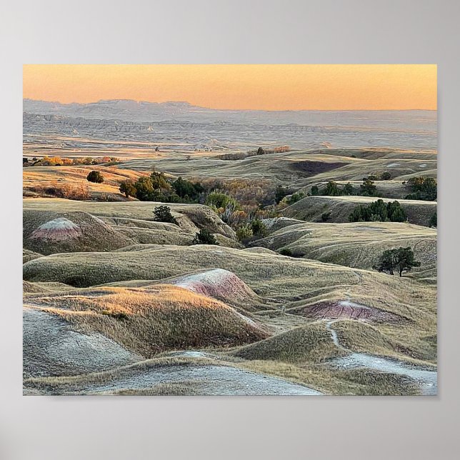 Póster Badlands Sunset Dakota Landscape  (Frente)