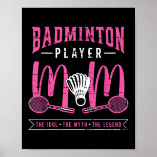Póster Badmin. del jugador de bádminton, el administrador