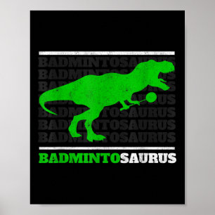 Póster Badminto Saurus Rex Birdie Shuttle Dino Bádminton