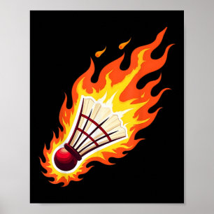 Póster Bádminton Ardiente Naveta en Llamas en Cendela