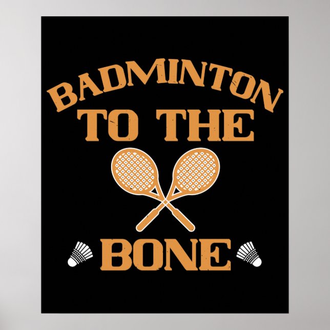 Póster Badminton - Badminton al hueso (Frente)