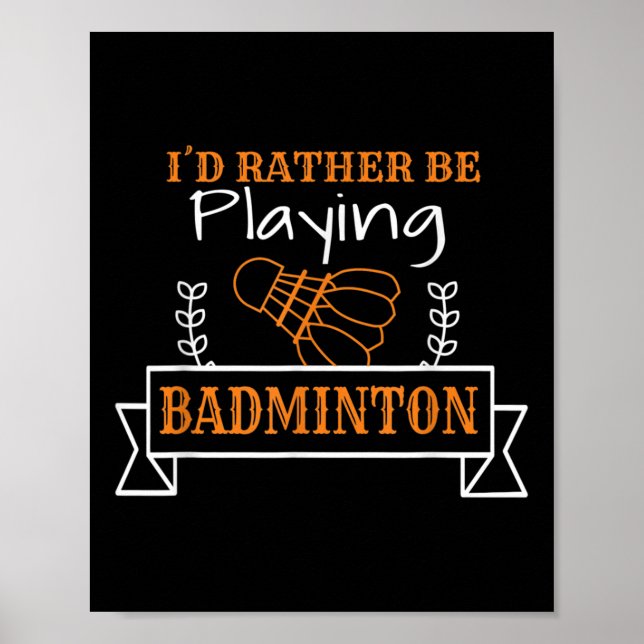 Póster Badminton Ball Graphic For A Badminton Player, Bad (Frente)