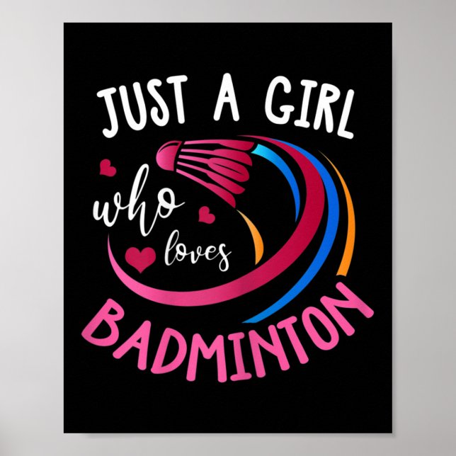 Póster Badminton Chica Shirt Funny Badminton Player Badmi (Frente)
