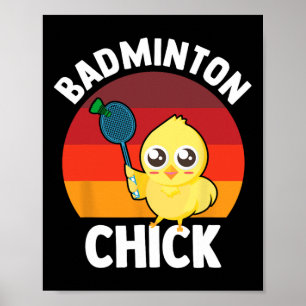 Póster Badminton Chick Badminton Player Shuttle Sm