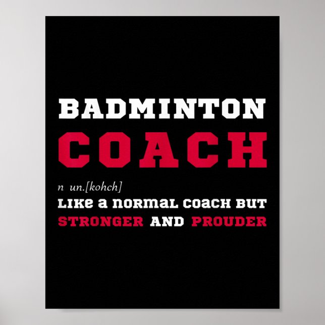 Póster Badminton Coach Sports Coaching Definition Gift  (Frente)