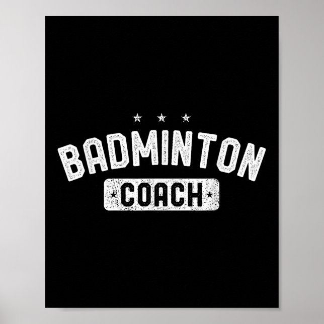 Póster Badminton Coach Vintage Badminton  (Frente)