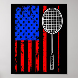 Póster Badminton de Bandera Americana