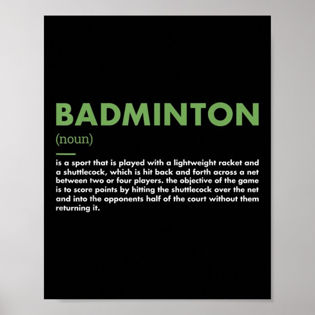 Póster Badminton de definición deportiva (Frente)