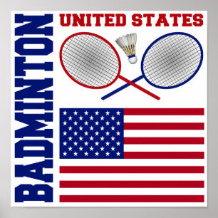 Póster Badminton de Estados Unidos